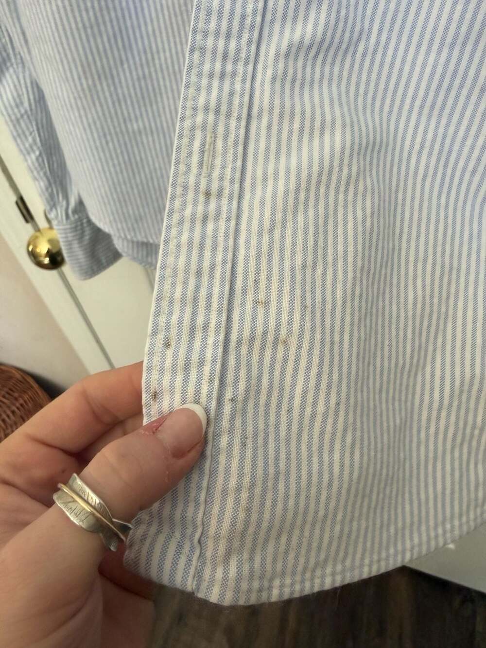Ralph Lauren Blue and White Striped Long Sleeve Slim Fit Button Down Shirt - Picture 9 of 13